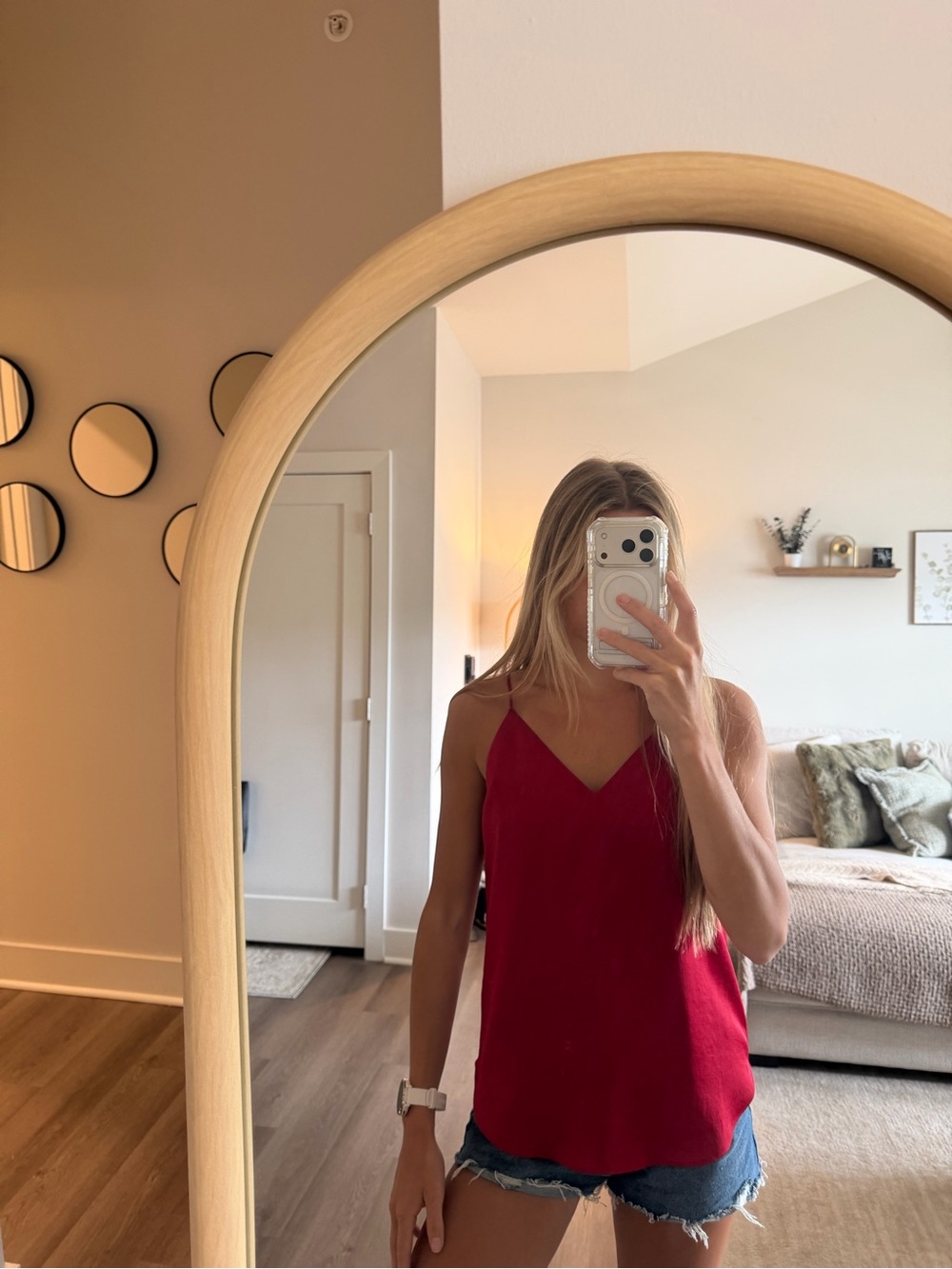 Express Bright Red V-Neck Cami - Picture 1 of 2